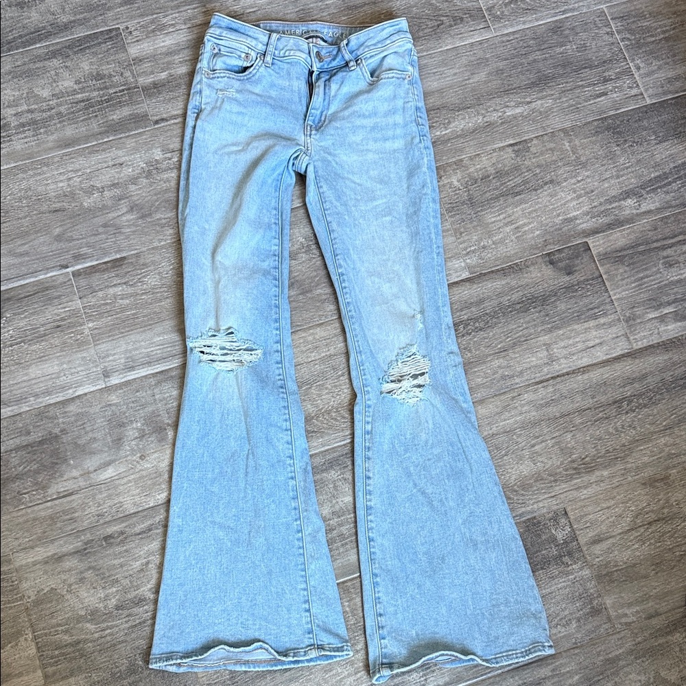 American Eagle Outfitters Light Blue Flare Jeans